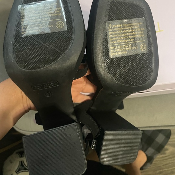 TOP Moda Black Rhinestone Heels - Picture 5 of 7